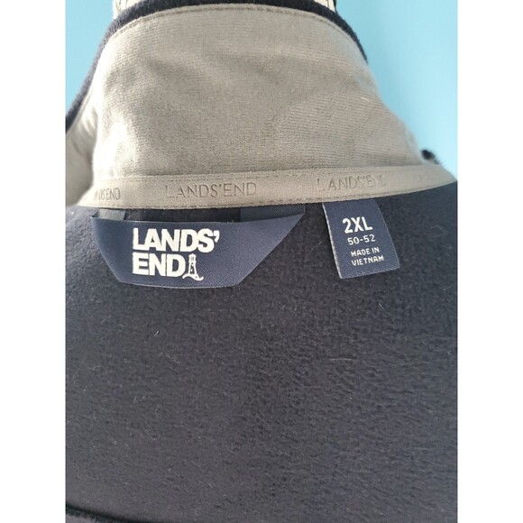 Mens Xxl Soft Shell Jacket Navy Blue Lands End OEKO TEX Outdoor Full Zip - Picture 11 of 14
